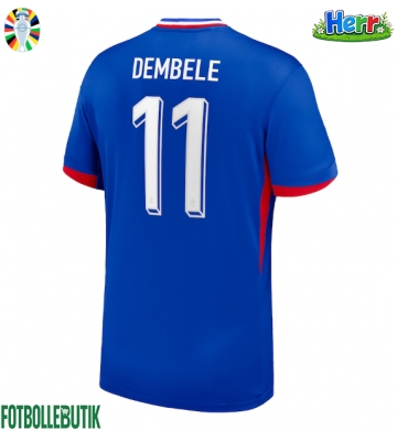 Frankrike Ousmane Dembele #11 Hemmatröja EM 2024 Kortärmad